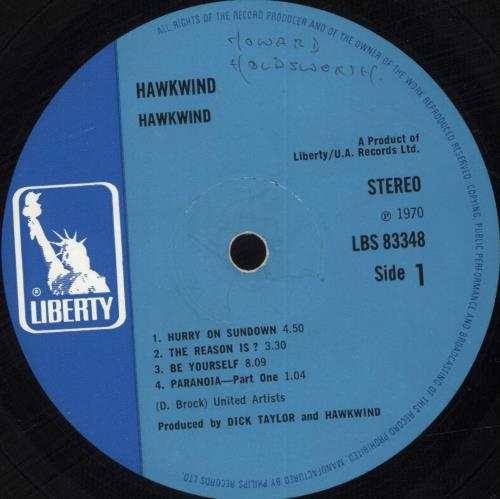 HAWKWIND★Same UK Liberty オリジナル Hawkwind Hawkwind - 1st - W.O.L UK vinyl LP album (LP record